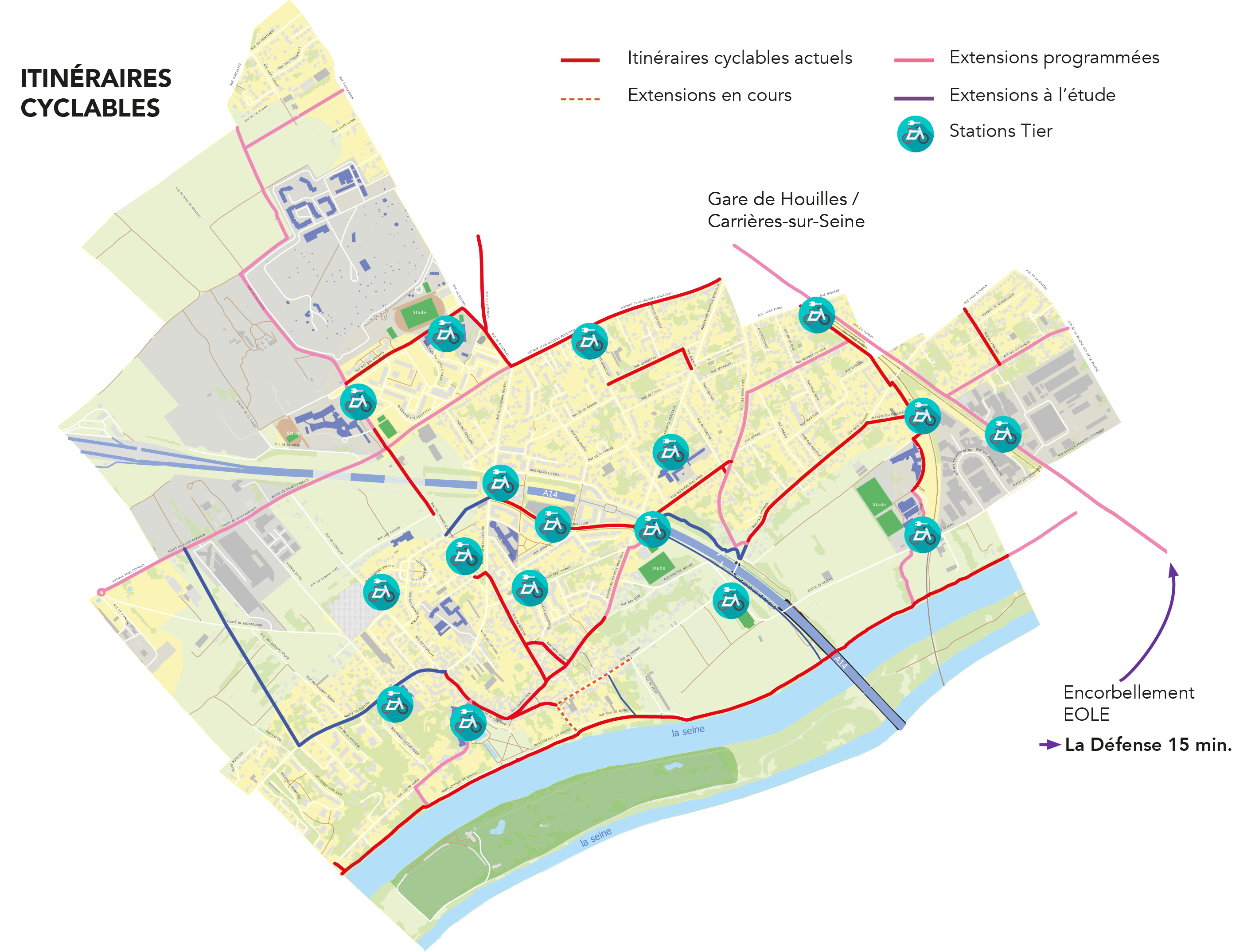Carte des emplacements des stations Tier à Carrières-sur-Seine