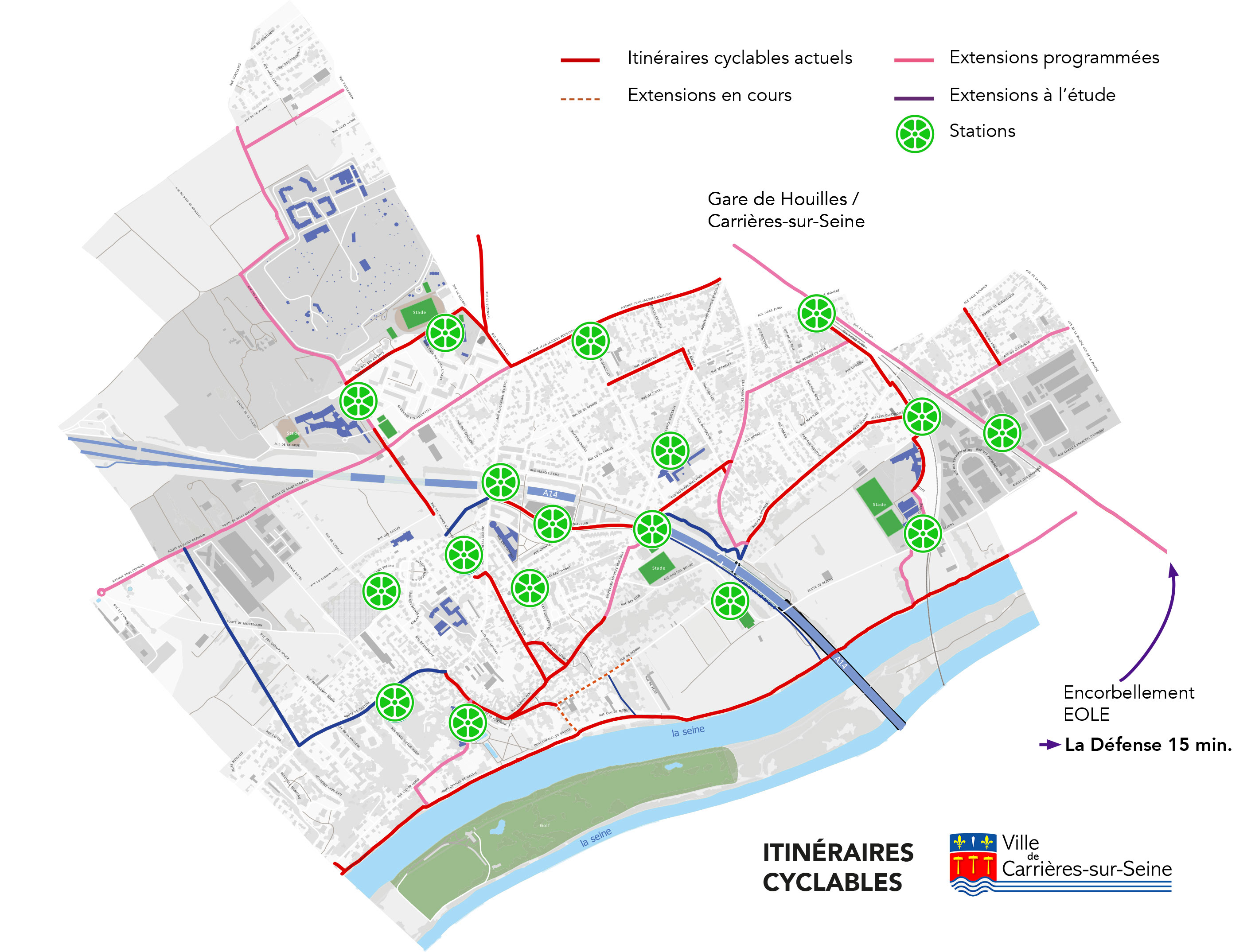 Carte des stations de vélos en libre service