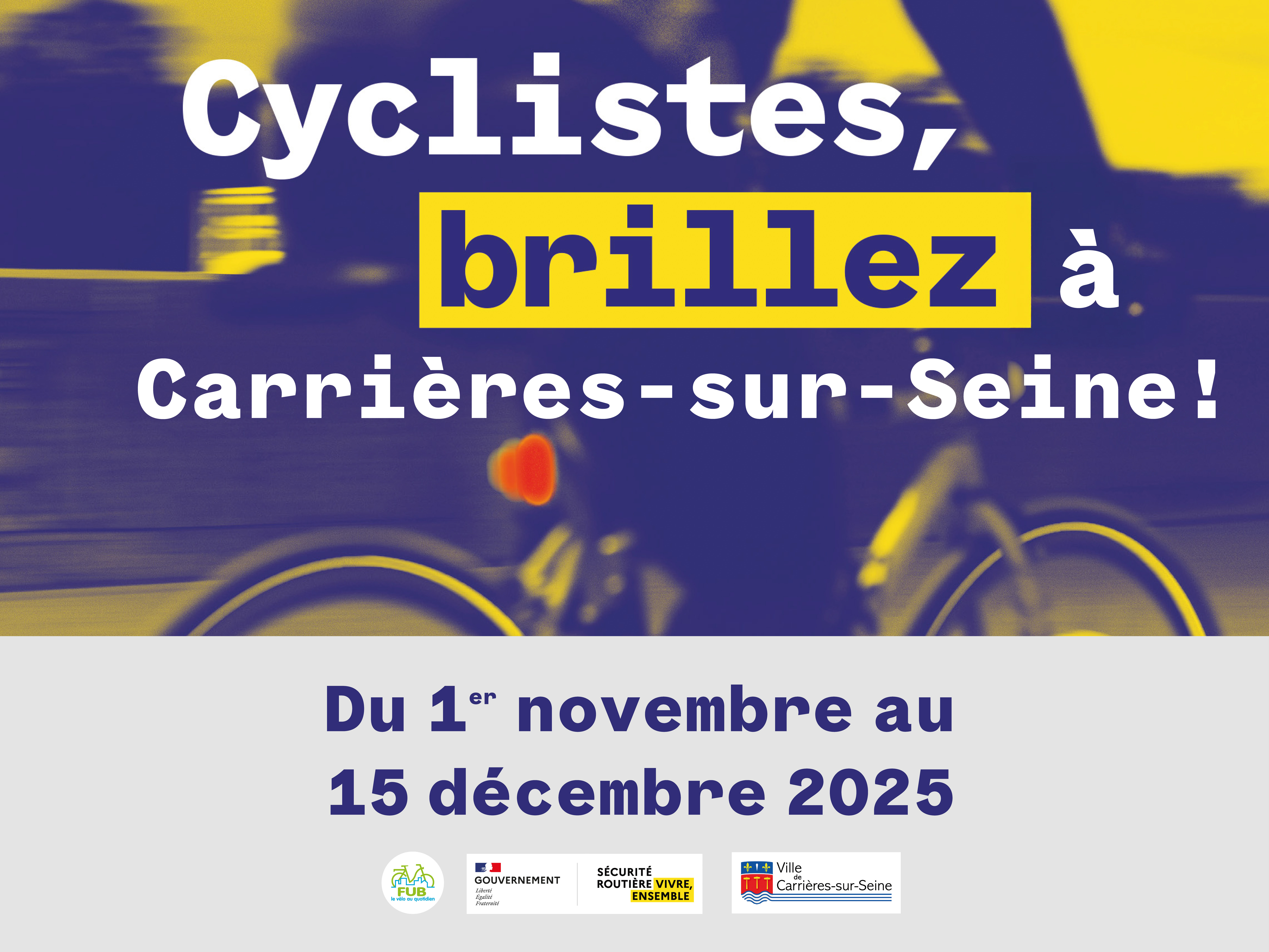 Cyclistes, brillez Carrières-sur-Seine