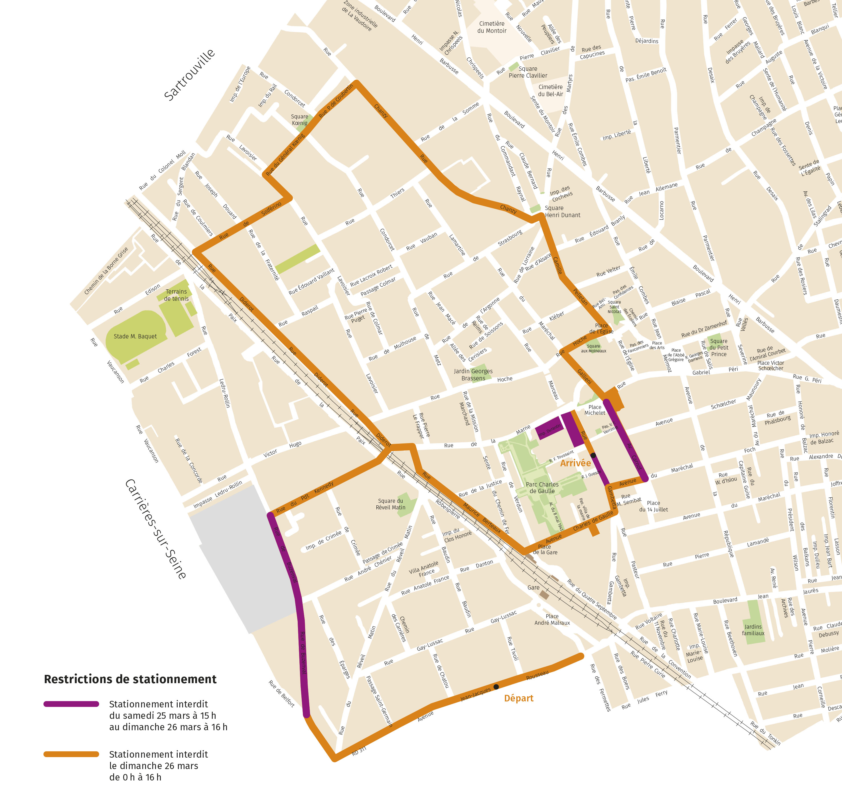 Plan ville stationnement