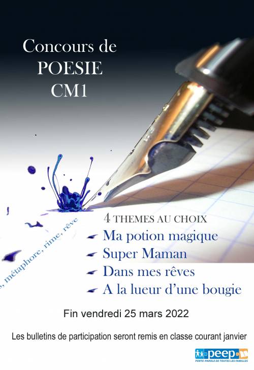Affiche concours de poésie PEEP 2022