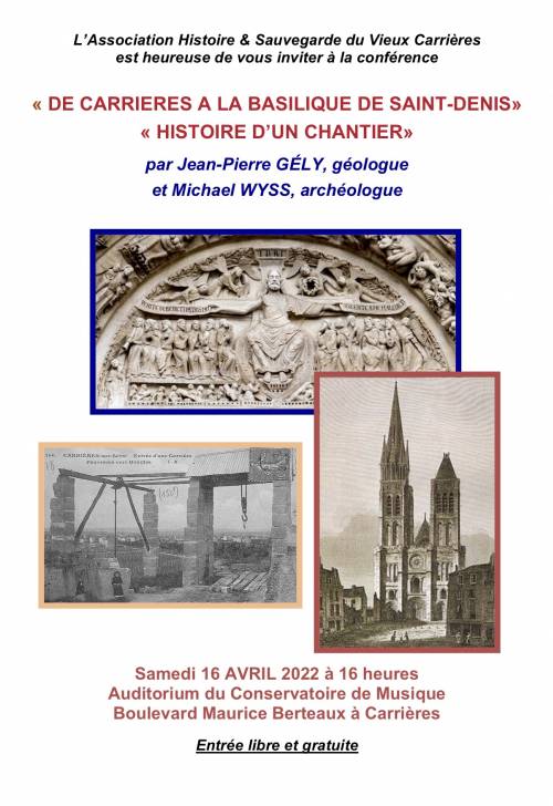 Conférence "De Carrières à la basilique de Saint-Denis, Histoire d'un chantier"
