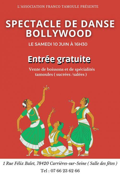 Affiche spectacle de danse bollywood