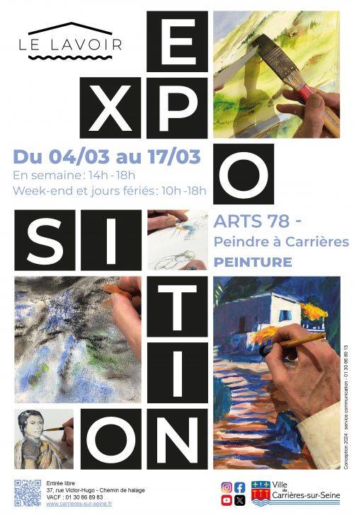 Affiche lavoir expo ARTS 78 - Peindre à Carrières