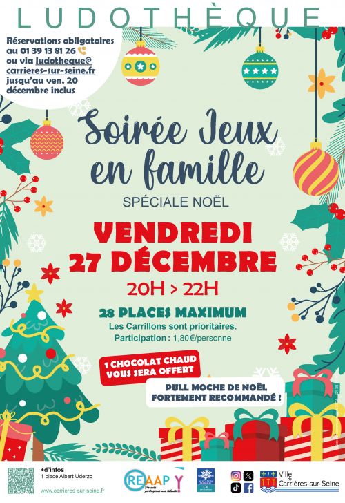Soirée jeux 27 décembre - spéciale noël