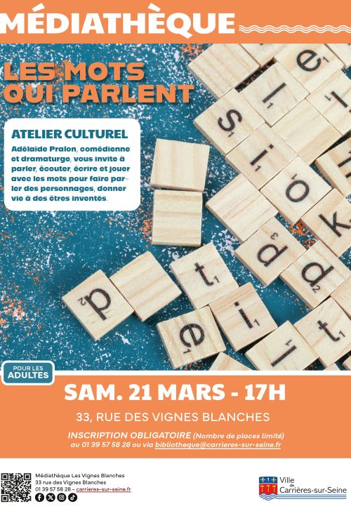 Atelier culturel médiathèque les mots qui parlent 