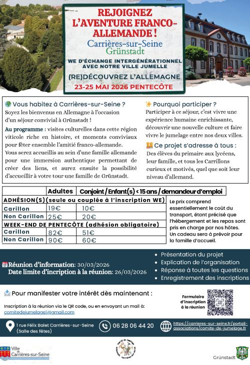 Reunion d'informations comité de jumelage 