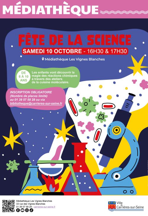 Affiche fête de la science médiathèque 2026
