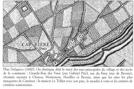 plan de Carrières-St-Denis datant du 18e siècle