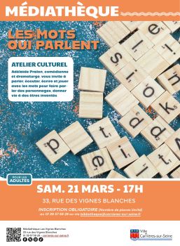 Atelier culturel médiathèque les mots qui parlent 