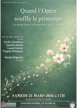 Affiche du concert du 21 Mars 2026 au Conservatoire