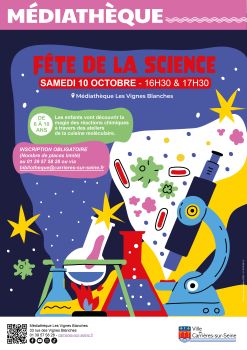 Affiche fête de la science médiathèque 2026