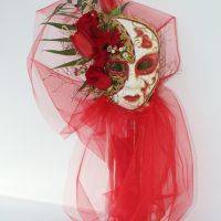 Masque drapé et décoré de Tulipes et Germinis